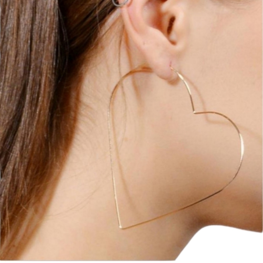 Love Y2K Big Heart fashion earrings jewelry